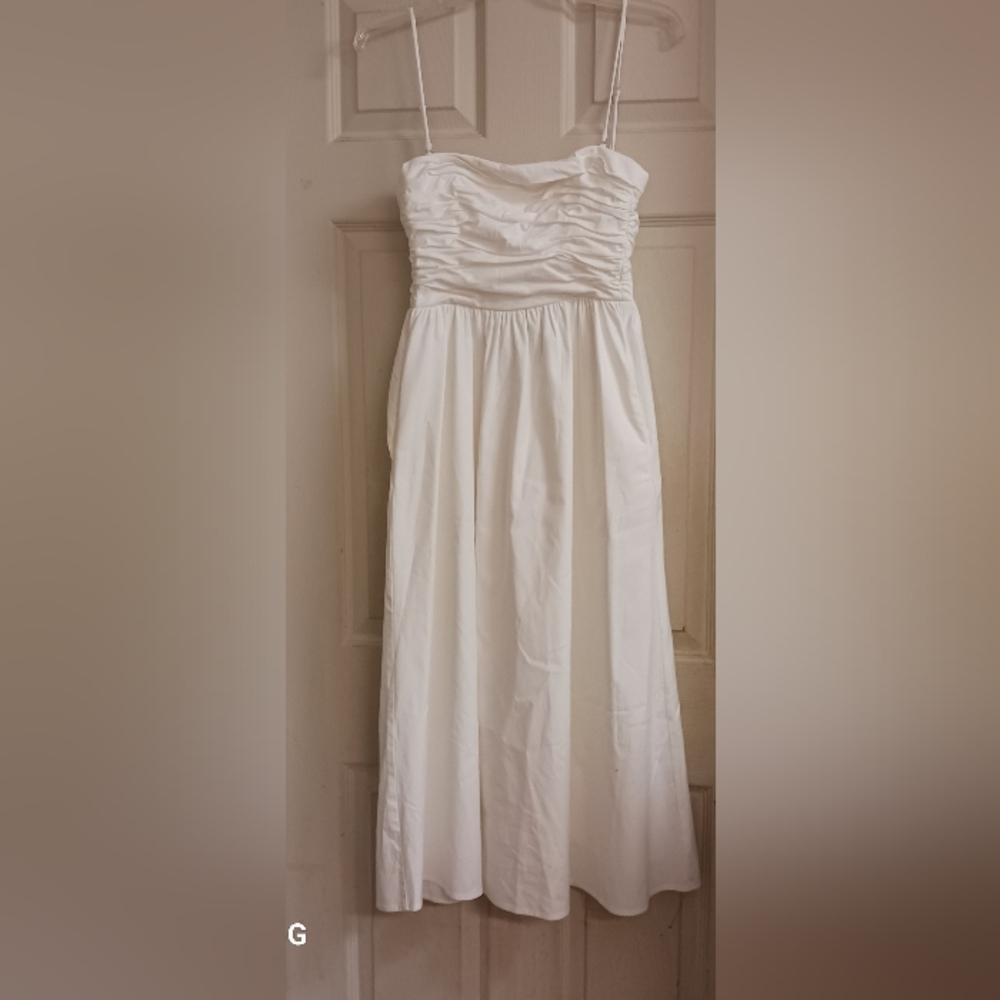Cream Spaghetti Strap Sundress for Wedding Guests